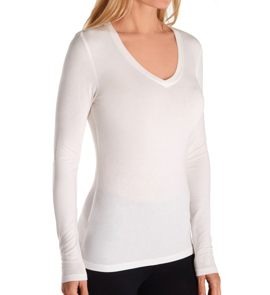Cuddl Duds Softwear with Stretch Long Sleeve V-Neck Shirt 8919616