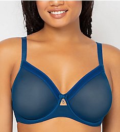 Curvy Couture Sheer Mesh Unlined Underwire Bra 1311