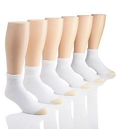 Gold Toe Cushioned Cotton Quarter Socks - 6 Pack 656P