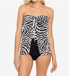 Lauren Ralph Lauren Zebra Flyaway Strapless One Piece Swimsuit 257003