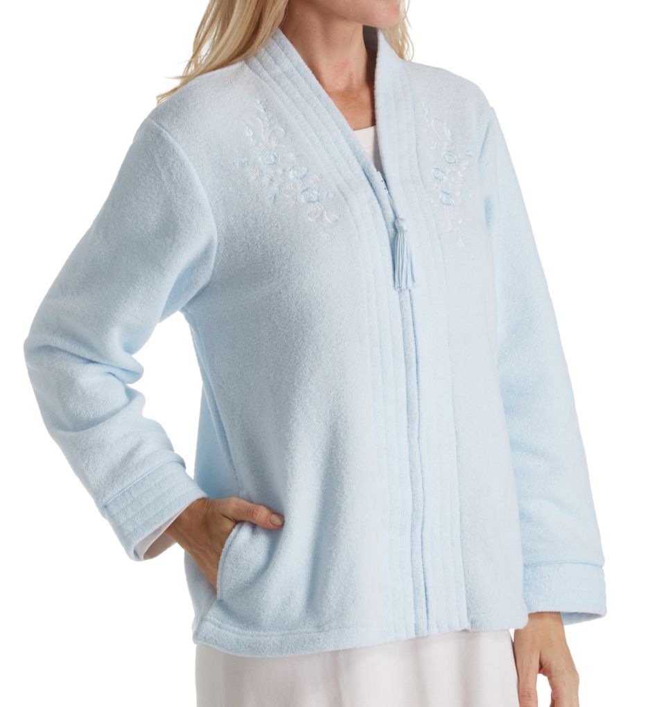 Miss Elaine Brushed Back Terry Bed Jacket 806837 Miss Elaine Brushed Back Terry Bed Jacket 806837