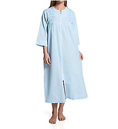 Miss Elaine Seersucker Long Sleeve Long Zip Robe 862612