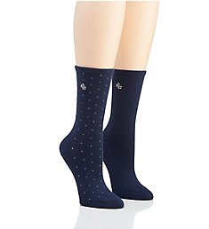 Ralph Lauren Pindot Supersoft Trouser Sock - 2 Pack 33416