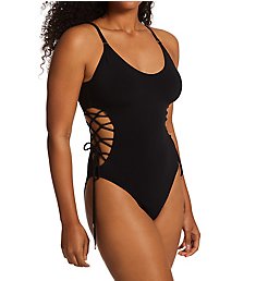 Robin Piccone Aubrey Lace Up One Piece Swimsuit 221715