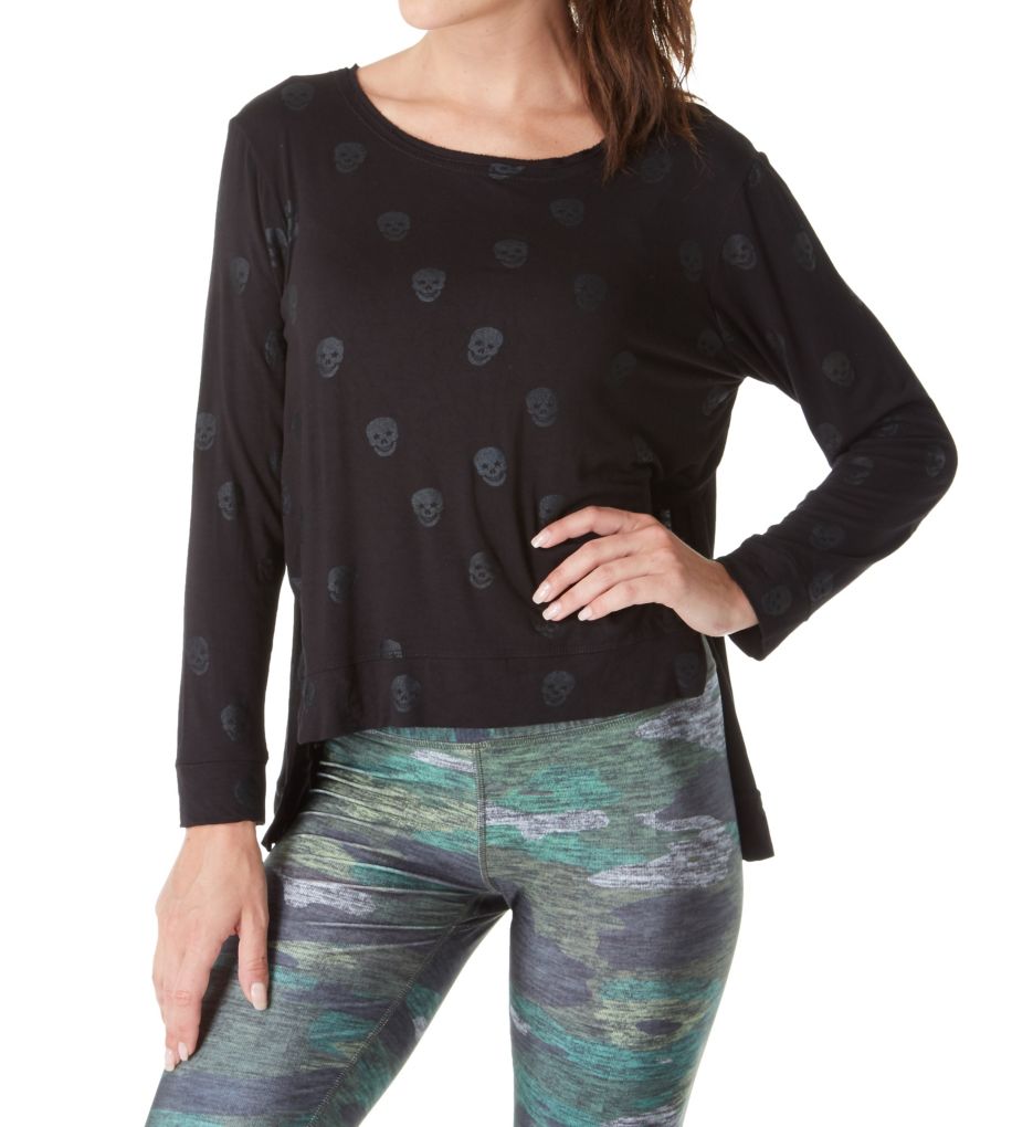 Terez Foil Printed Open Side Long Sleeve Top 2223 Terez Foil Printed Open Side Long Sleeve Top 2223